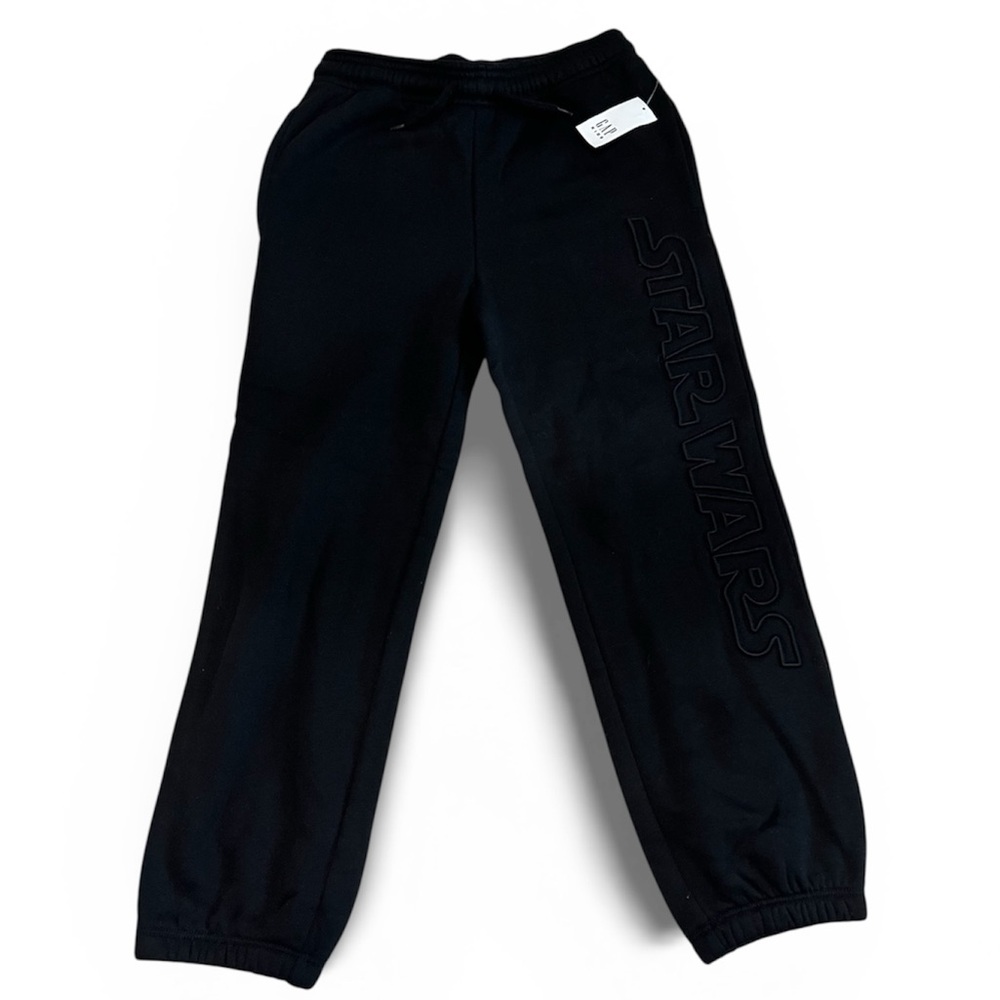 NWT GAP Kids Black Star Wars Sweat Pants Size Boys Small 6-7